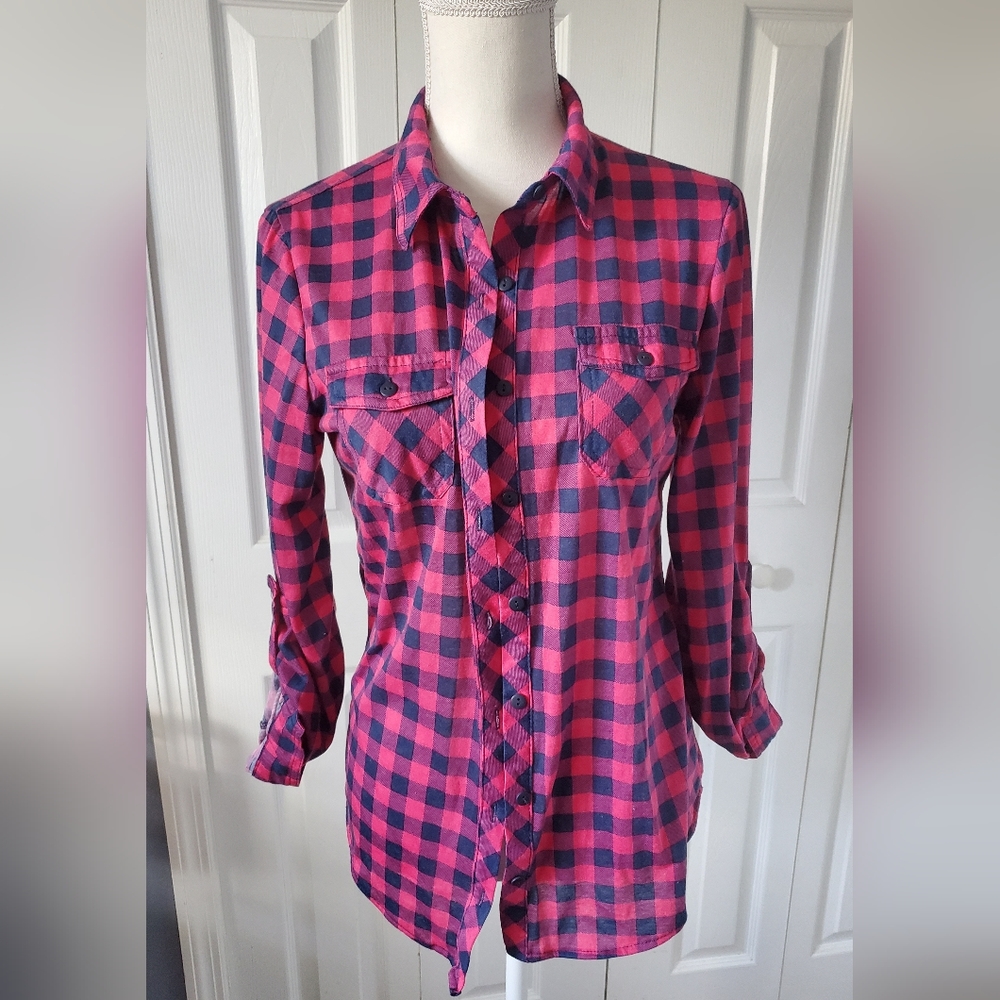Passport, Pink Plaid Shirt, Medium